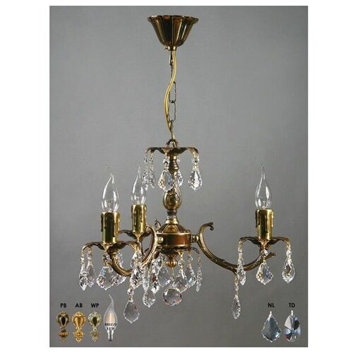 фото Ambiente 2226t/3 pb tear drop benisa настольная лампа хрустальная