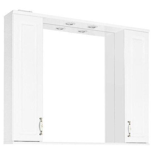 Зеркало со шкафом Style Line Олеандр 2 100 С с подсветкой Белый глянец