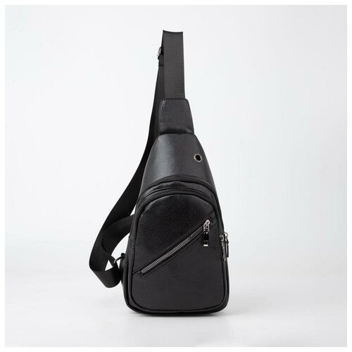 фото Сумка-слинг, 2 отдела на молниях, наружный карман, цвет чёрный mikimarket