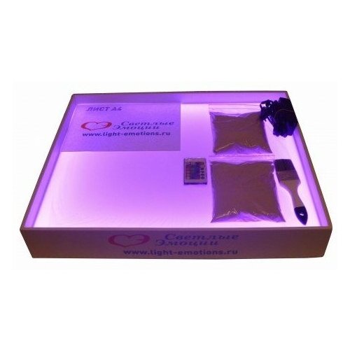 Планшет для рисования песком Светлые эмоции из ПВХ 50 х 60 см без отсека для песка с цветной (RGB) подсветкой