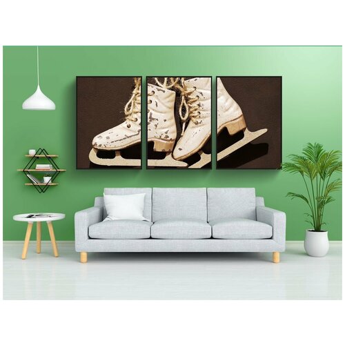 фото Набор модулных постеров для интерьера "коньки, декор, зима" 60x90 см. в тубусе, без рамки lotsprints