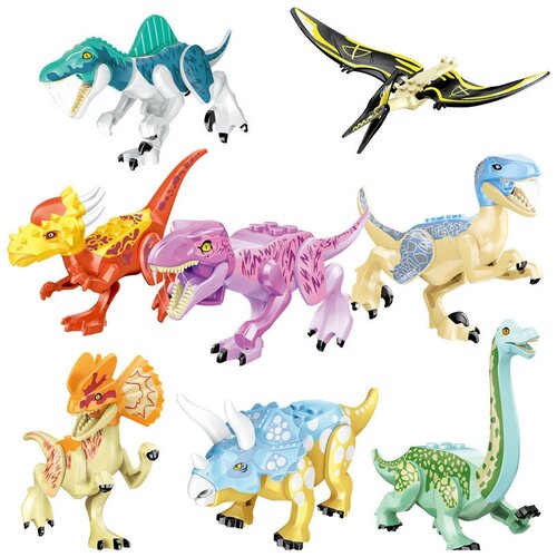 Набор Лего Динозавров 8 штук / Лего фигурки динозавров / Динозавры / Парк Юрского Периода / конструктор динозавры игровой набор фигурок динозавров 12 видов