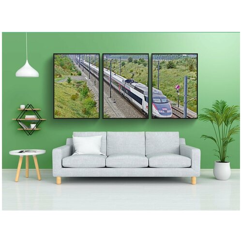 фото Набор модулных постеров для интерьера "tgv, франция, кале" 60x90 см. в тубусе, без рамки lotsprints