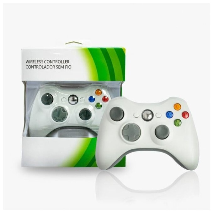 Беспроводной джойстик геймпад MyPads для игровой приставки Microsoft Xbox 360 Wireless Controller белый NSF-00003