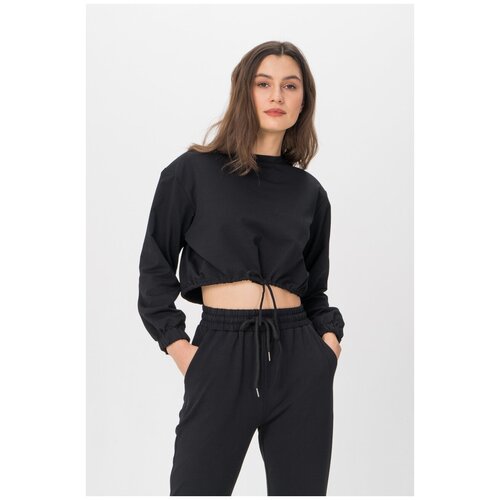 Укороченный свитшот 9009 Черный 44-46