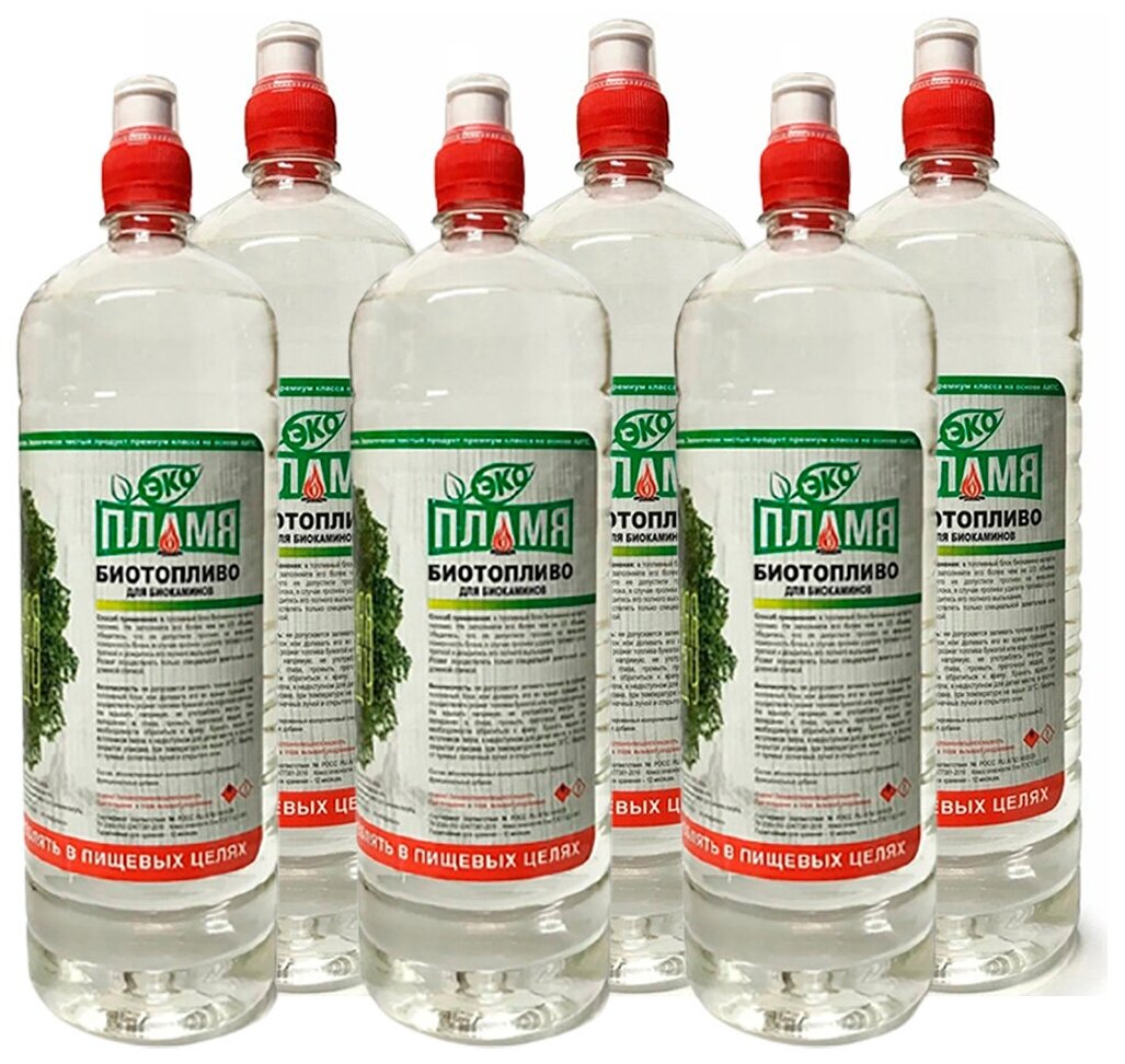 Биотопливо ЭКО Пламя 9 литров (6 бутылок по 15 литра)