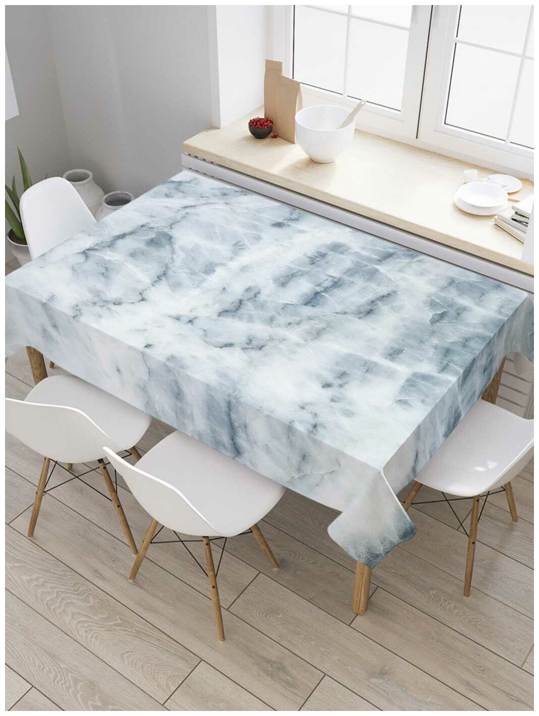 Скатерть прямоугольная JoyArty на кухонный стол "Мрамор" из оксфорда, 120x145 см