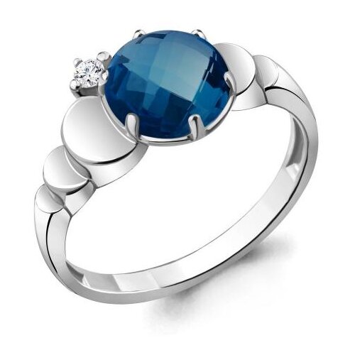 фото Серебряное кольцо aquamarine а6921593а с фианитом и лондон топазом diamant-online