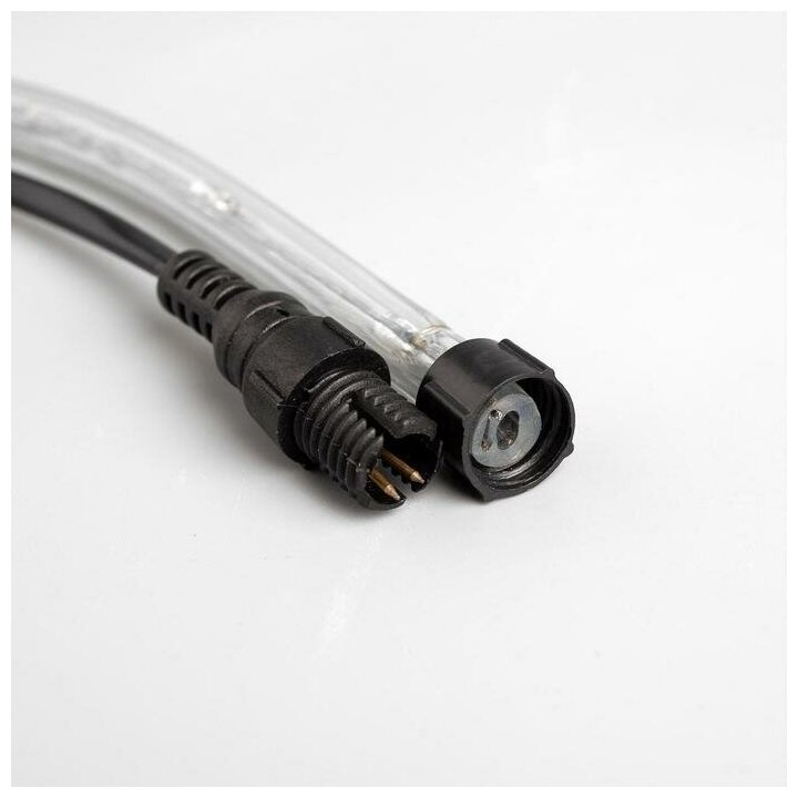 Световой шнур Luazon Lighting 10 мм, IP44, 20 м, 24 LED/м, 220 В, 8 режимов, свечение синее - фотография № 6