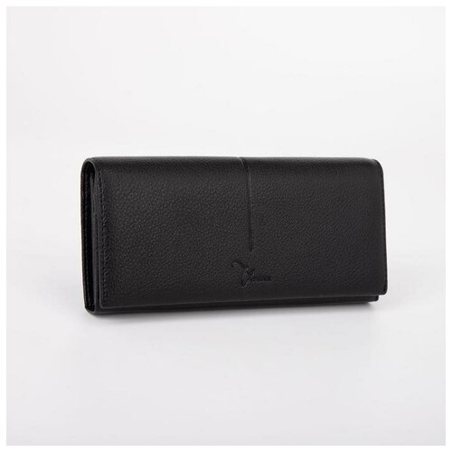 фото Кошелек жен 04-01-01. 18.5*3*8.5 3 отд. 2 отд/рамка. д/карт. д/монет. черный 6847759 сима-ленд