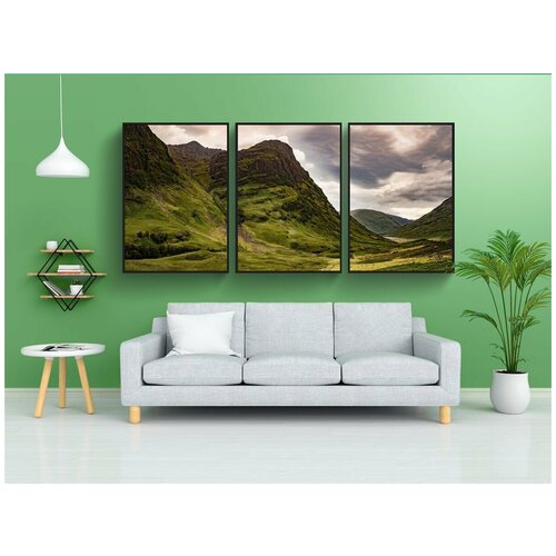 фото Набор модулных постеров для интерьера "гленко, шотландия, гора" 60x90 см. в тубусе, без рамки lotsprints