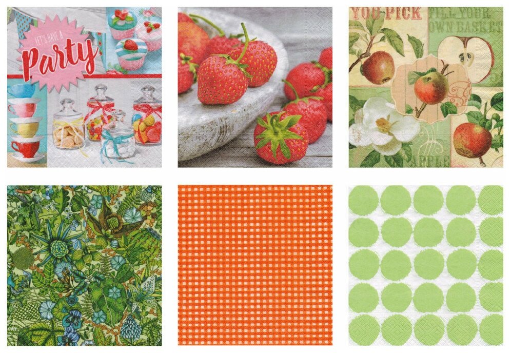 Салфетки для декупажа SDD 12 шт. 3х слойные 33 x 33 см ассортиНабор №1217-04 