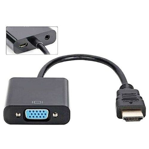 Видео адаптер HDMI на VGA Premier 5-983B 19M/15F, чёрный видео адаптер hdmi на vga 19m 15f at1013 кабель 10 см чёрный