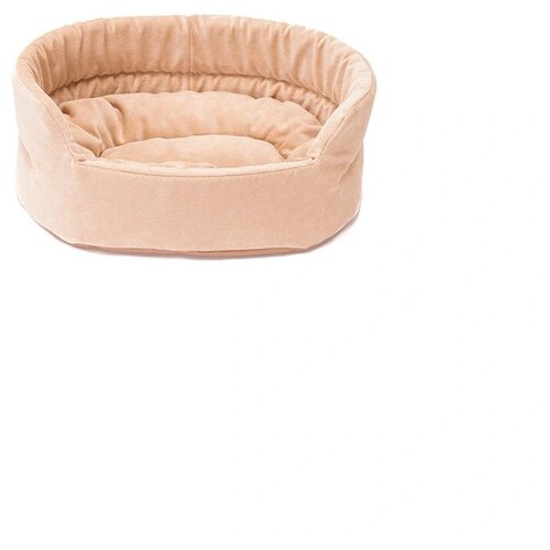 фото Лежанка для животных овальная с подушкой ашера, размер s, светло-бежевая