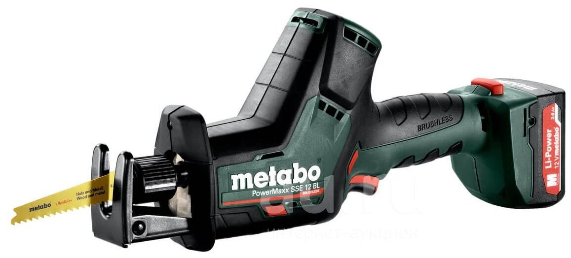 Сабельная пила Metabo PowerMaxx SSE 12 BL аккум. 3000ход/мин - фотография № 1