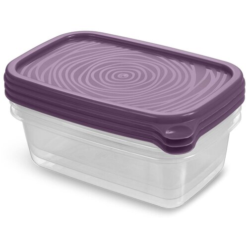 фото Контейнер для продуктов "романо" набор 3 шт 0,45 л фиолетовый martika
