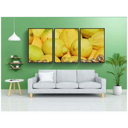 фото Набор модулных постеров для интерьера "лимоны, фрукты, кислый" 60x90 см. в тубусе, без рамки lotsprints