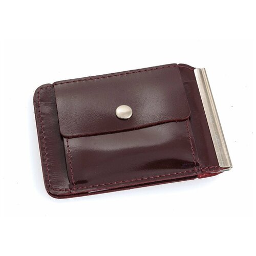 фото Зажим для купюр premier+urb из натуральной кожи, бумагодержатель, компактный , зажим для денег бордовый cro-z-2-82