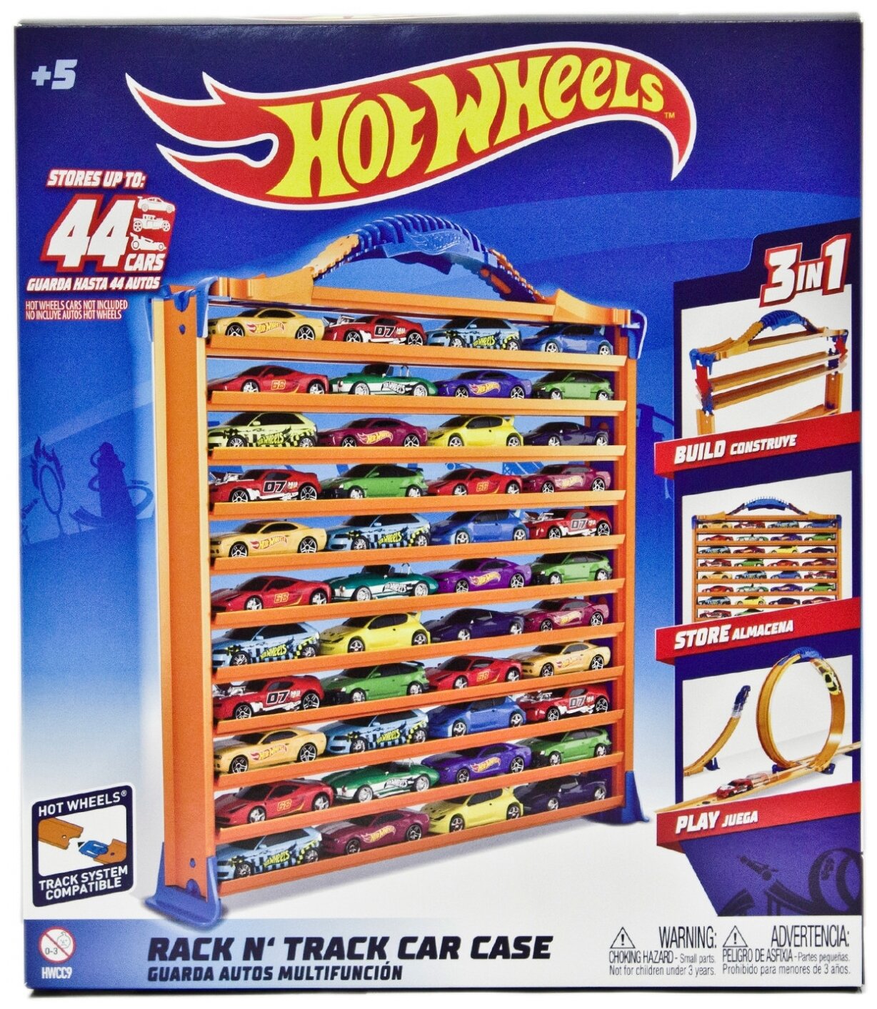 HWCC9 Портативный кейс-автотрек (конструктор) Hot Wheels, для хранения игрушечных машинок