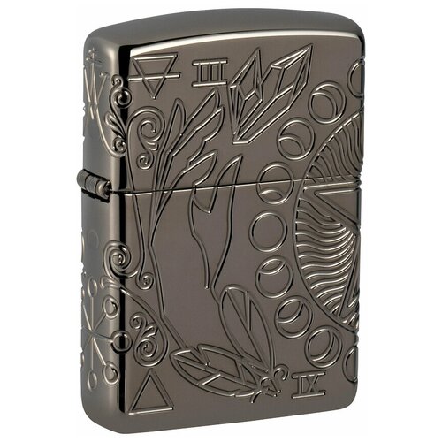 Оригинальная бензиновая зажигалка ZIPPO Armor™ 49689 Wicca Design с покрытием Black Ice® - Викка зажигалка zippo black eagle