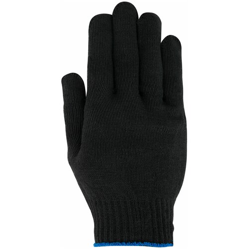 перчатки fit 12495 1 пара РОС Перчатки черные х/б с ПВХ, 4 нити, 10 класс вязки РОС 12495