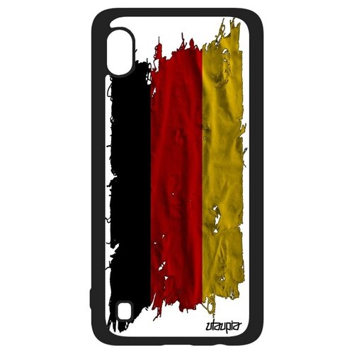 фото Противоударный чехол для // samsung galaxy a10 // "флаг германии на ткани" государственный дизайн, utaupia, белый