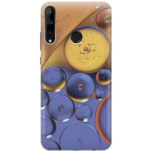 фото Силиконовый чехол на huawei p40 lite e / honor 9c / хуавей п40 лайт е / хонор 9с с принтом "сине-желтые пузырьки" gosso