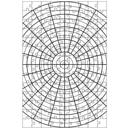 фото Магнитный пазл 27x18см."полярная сетка, круг, графический" на холодильник lotsprints