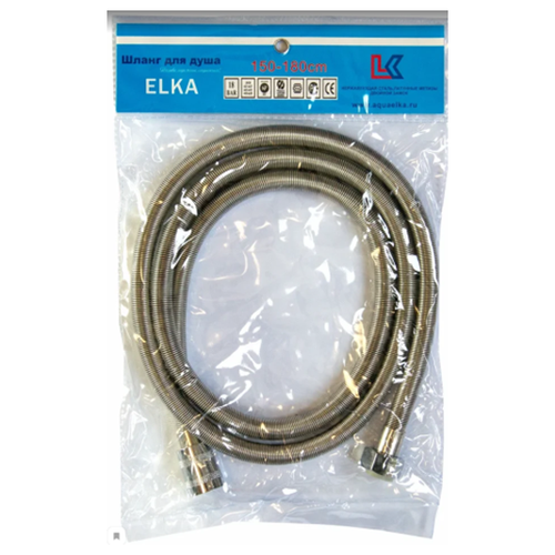 Шланг для душа растяжной-пружинный ELKA 150-180 см, EPDM шланг для душа растяжной 150 см elka диаметр 13 мм внутренний шланг pvc двойной замок