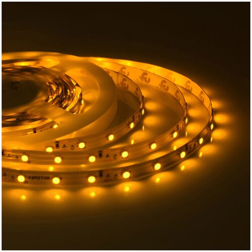 Яркая светодиодная лента 00-83-1 с напряжением 12В обладает желтым цветом свечения, 60 диодов на метр / 4,8Вт/м / smd3528 / IP67 / ширина подложки 8 мм / длина 5 метров