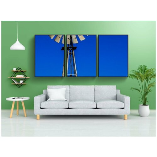 фото Набор модулных постеров для интерьера "мельница, ферма, ветер" 60x90 см. в тубусе, без рамки lotsprints