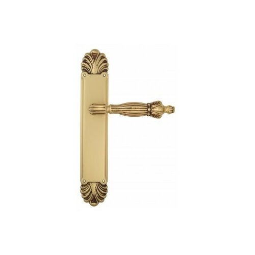 Дверная ручка Venezia OLIMPO на планке PL87 французское золото + коричневый ручка дверная межкомнатная venezia olimpo d2 полированная латунь
