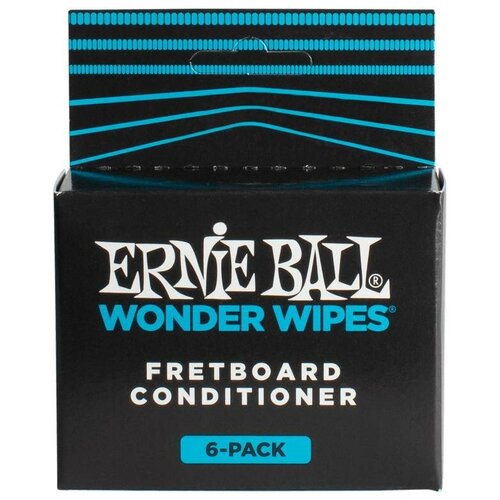 Средство для ухода Ernie Ball Wonder Wipes Fretboard Conditioner P04276 синий/черный 6 ernie ball 4247 набор из 20 салфеток для накладки грифа