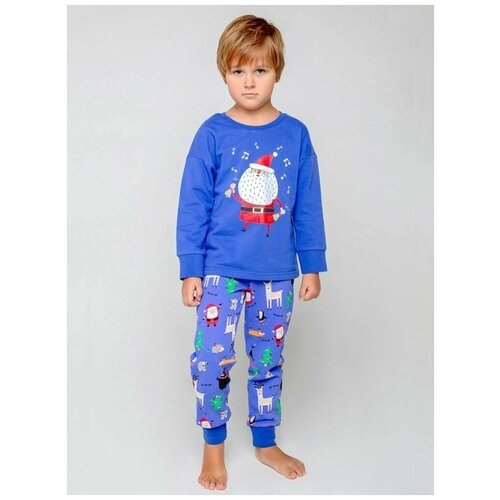 Пижама crockid, брюки, размер 128-64, синий