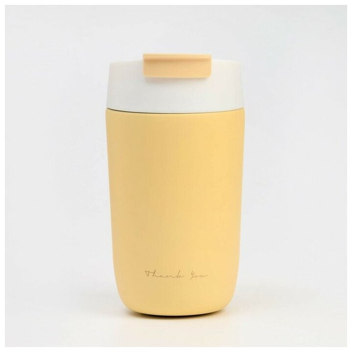 фото Термокружка, серия: Shool, Thank you, 500 мл, сохраняет тепло 6 ч, жёлтая 7108890