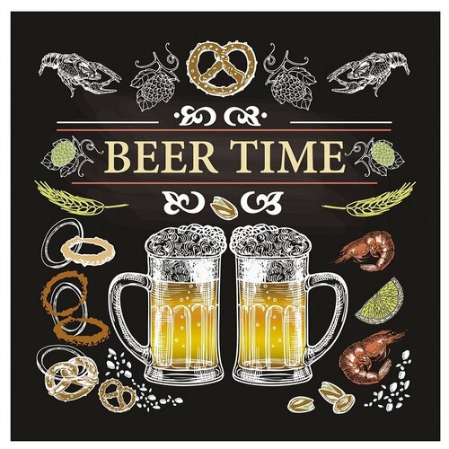 фото Подставка под горячее "beer time". размер 14х14см new мультидом