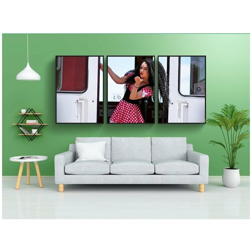 фото Набор модулных постеров для интерьера "лицо, тренироваться, выезд" 60x90 см. в тубусе, без рамки lotsprints