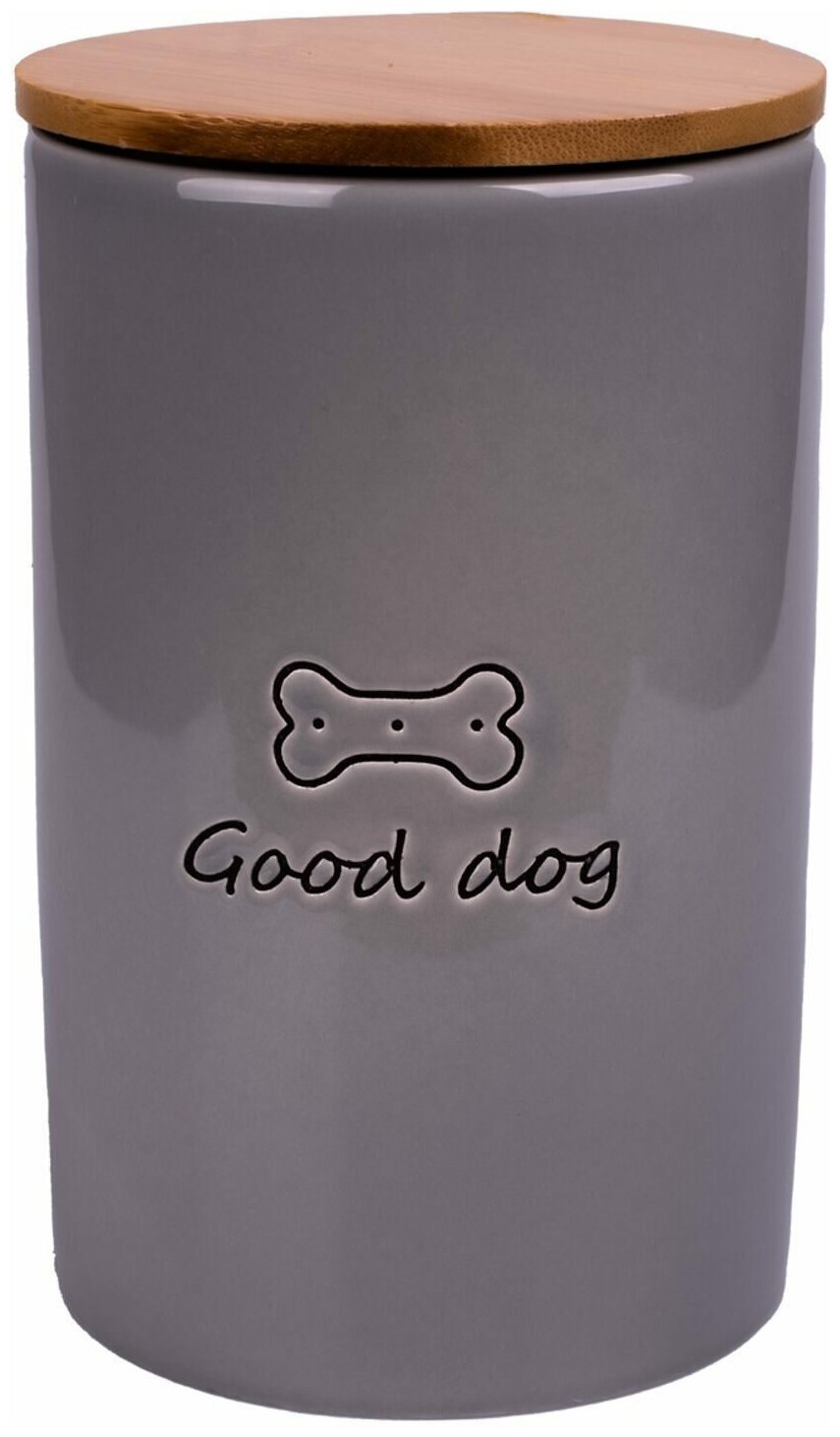 Бокс для корма Mr.Kranch GOOD DOG, размер 10x10x16см., серый - фотография № 1
