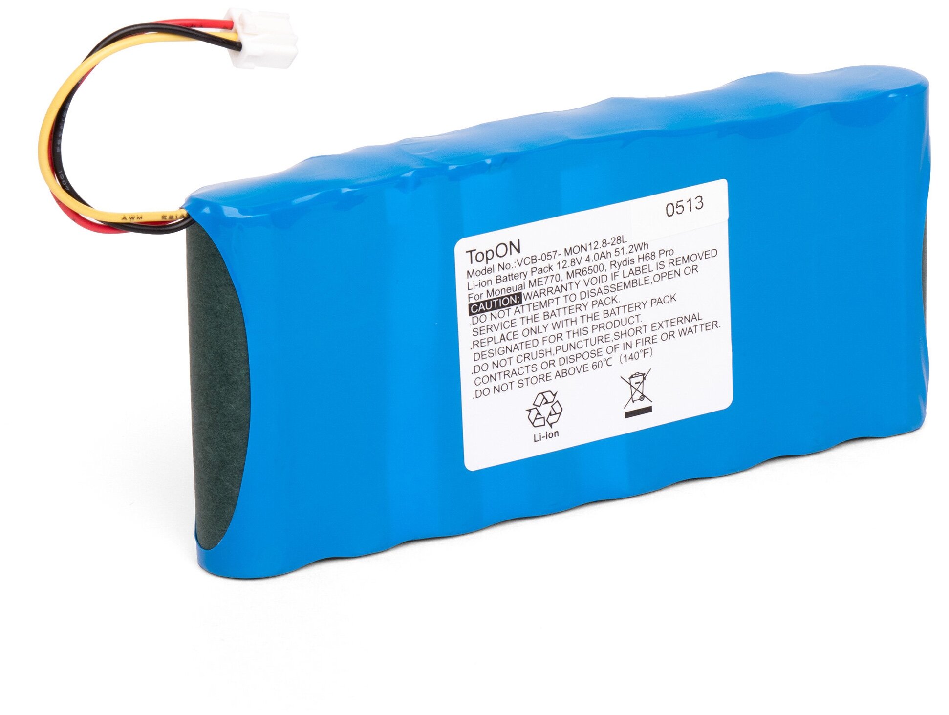 Аккумулятор для робота-пылесоса Moneual ME770, MR6500, Rydis H68 Pro. 12.8V 2800mAh Ni-MH. PN: 12J003633, TOP-ME770-28