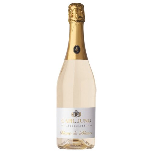 Шампанское 100% натуральное, безалкогольное Carl Jung (Карл Юнг) Blanc De Blancs (Блан де Блан) игристое вино полусухое, Германия, 750 мл