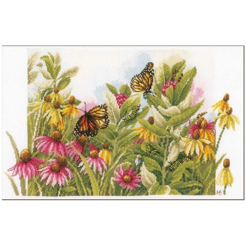 фото Набор для вышивания lanarte "бабочки и подсолнухи", 44x28 см, арт. pn-0179972