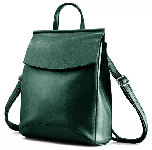 Рюкзак , натуральная кожа, внутренний карман, зеленый