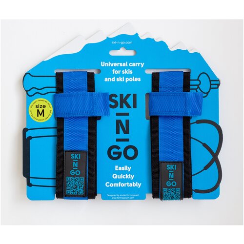фото Переноска для лыж и палок ski-n-go цвет синий/размер m (талия лыж 60-95)