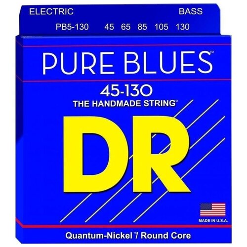 фото Струны для бас-гитары dr string pb5-130 pure blues