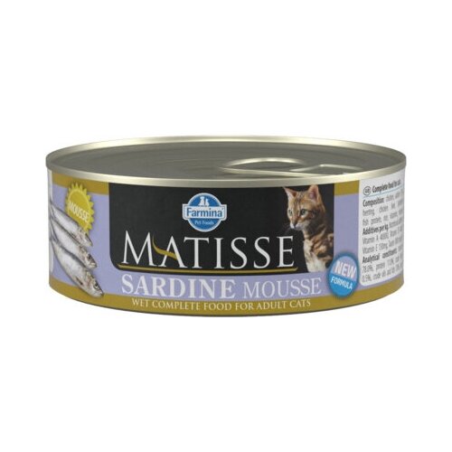 FARMINA Консервы мусс для кошек MATISSE CAT MOUSSE LINE сардина 5766 | Matisse Cat Mousse Line Sardine 0,085 кг 41121 (18 шт) farmina консервы мусс для кошек matisse cat mousse line сардина 5766 matisse cat mousse line sardine 0 085 кг 41121 18 шт