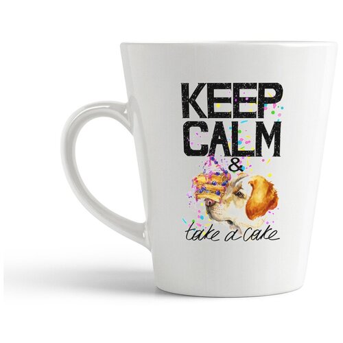 фото Кружка-латте coolpodarok keep calm собака take a cake