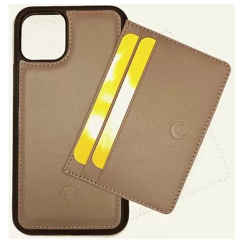 Кожаный чехол-кошелек для iPhone 11 Pro Max с кожаным магнитом и тонким кошельком коричневый CSW-11PM-KHV