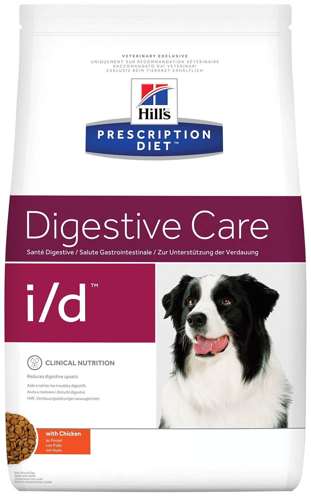Сухой диетический корм для собак Hill's Prescription Diet i/d Digestive Care ActivBiome+ при расстройствах пищеварения, жкт и для питания микробиома, с курицей, 2кг