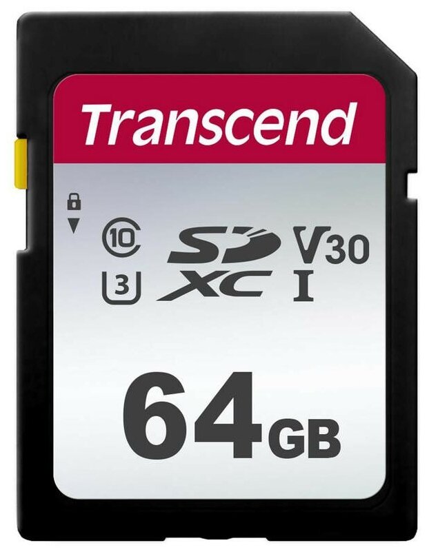 Карта памяти Transcend 300S SDXC 64Gb UHS-I Cl10 TS64GSDC300S