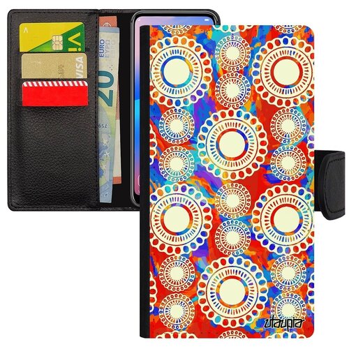 фото Чехол-книжка на смартфон // samsung galaxy s7 // "кружевной узор" ажур стиль, utaupia, красный